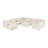 German Modular Sofa Set (10 Pieces)  — Wood Frame & Velvety Textile