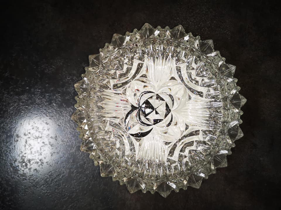 Old ceiling lamp vintage glass wall lamp 1960/70