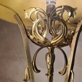 Lampe art nouveau bronze ciselée ancienne pied style majorelle