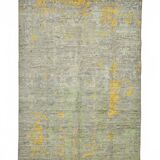 Handwoven Tribal One of a Kind 200 cm x 283 cm Green Wool Carpet