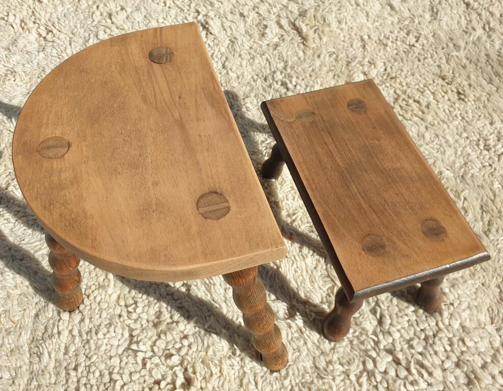 Set 2 decorative milking stools Nature