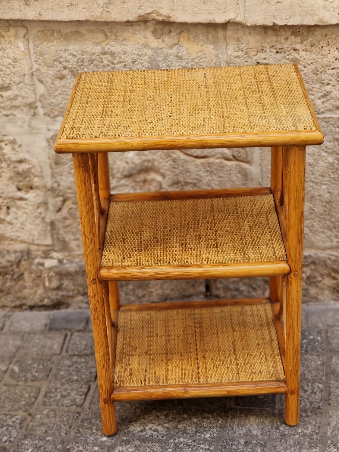 Vintage rattan shelf
