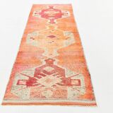 3x10 Pastel Orange Turkish Runner Rug, 102x304Cm