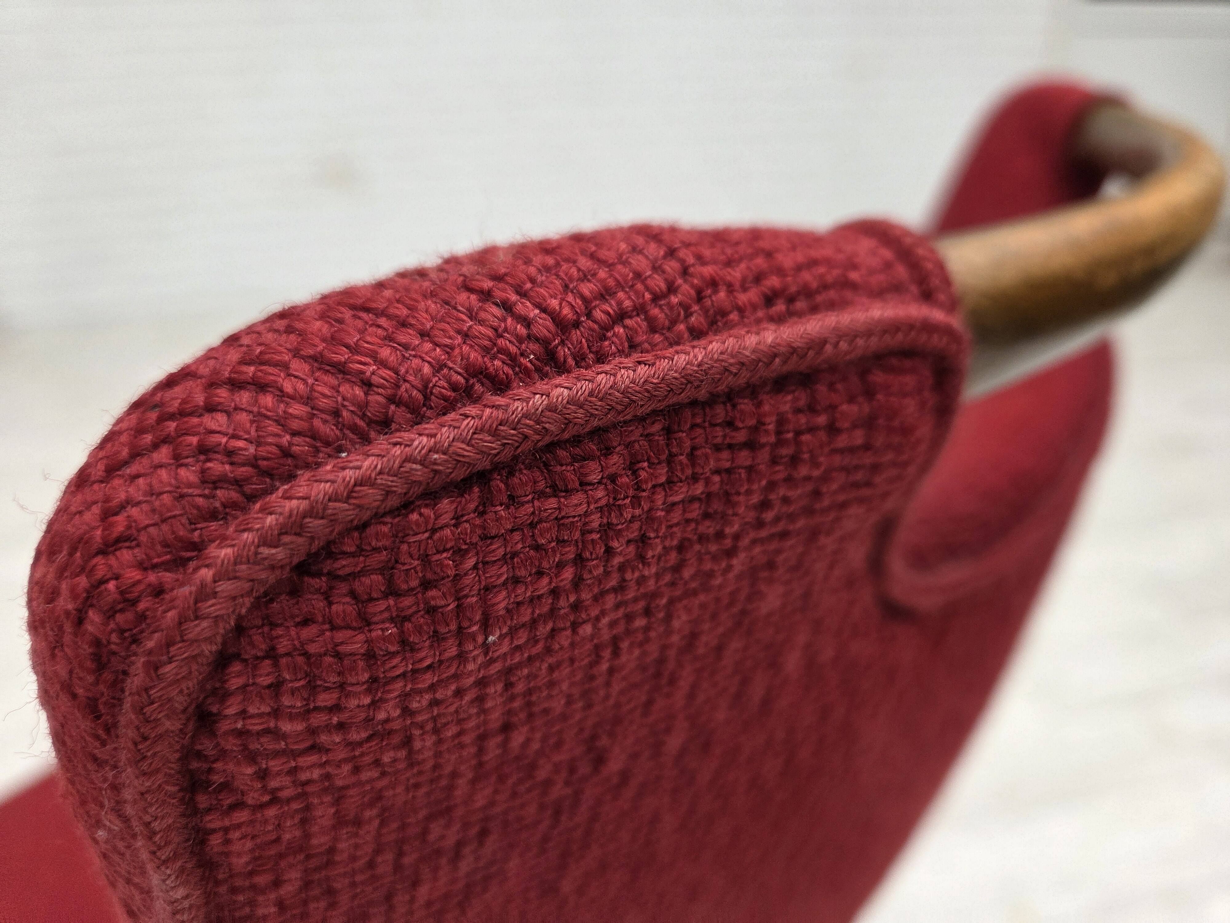 1960s, set of 6 pcs Danish dining chairs by Slagelse Møbelværk, wool.