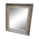 Miroir mural patiné gris à glace biseautée, 80 x 70 cm
