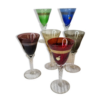 6 Murano wine glasses