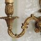 Large Vintage French Bronze Open Back Design Leaf Detail Double Wall Light 4740