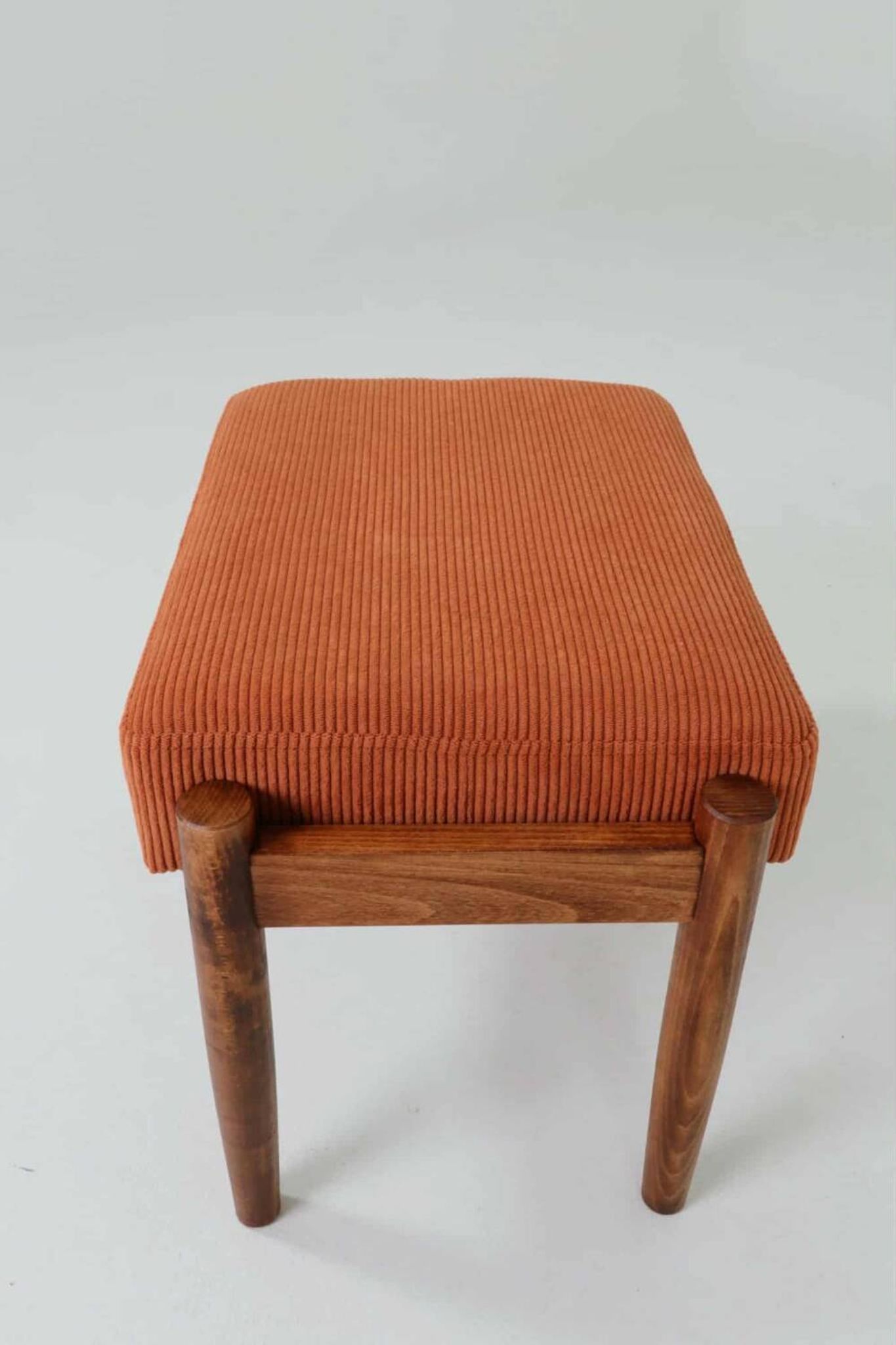 Vintage armchair pumpkin orange corduroy design by H.Lis