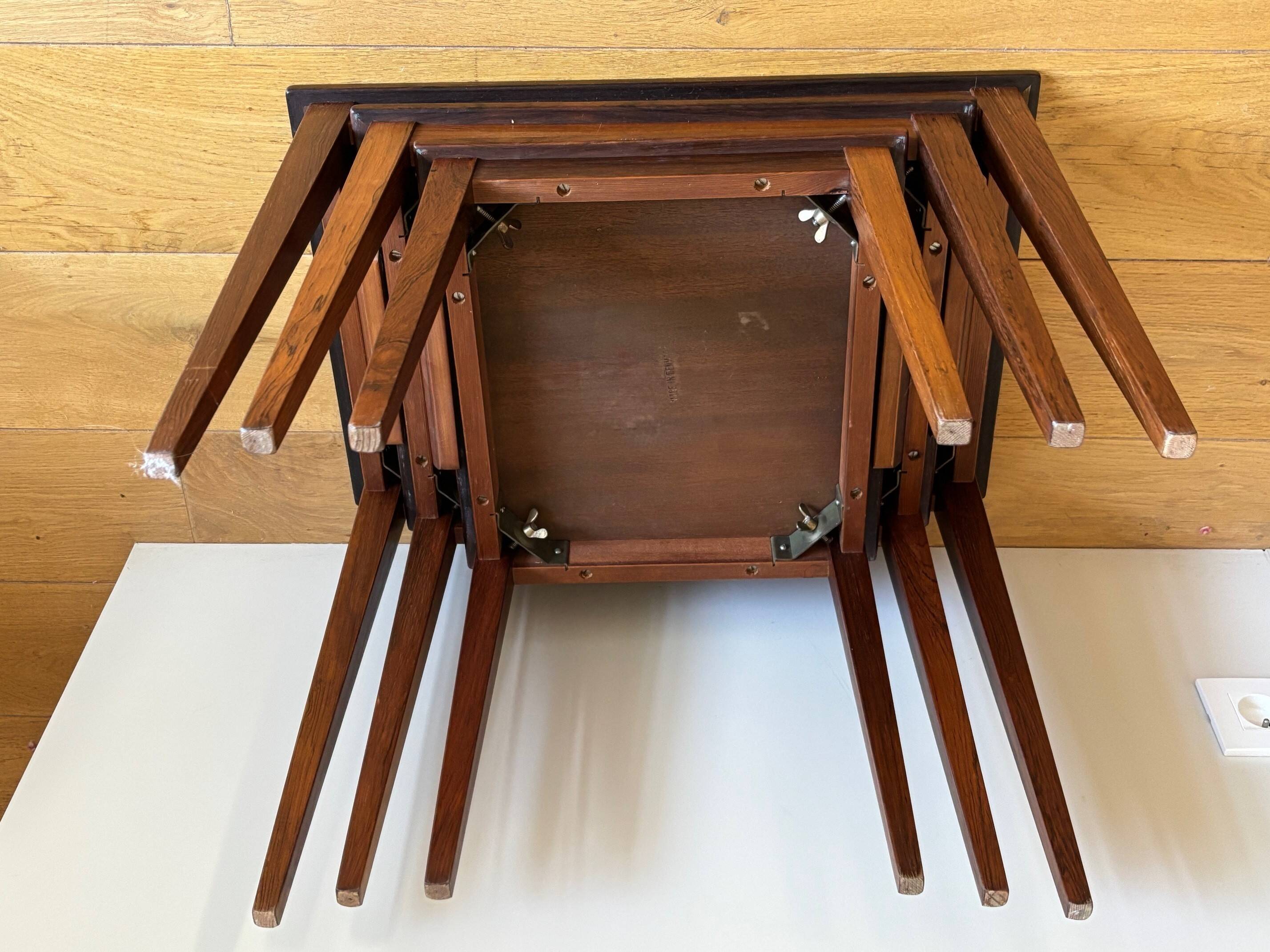 3 rosewood nesting tables - Denmark 1960s