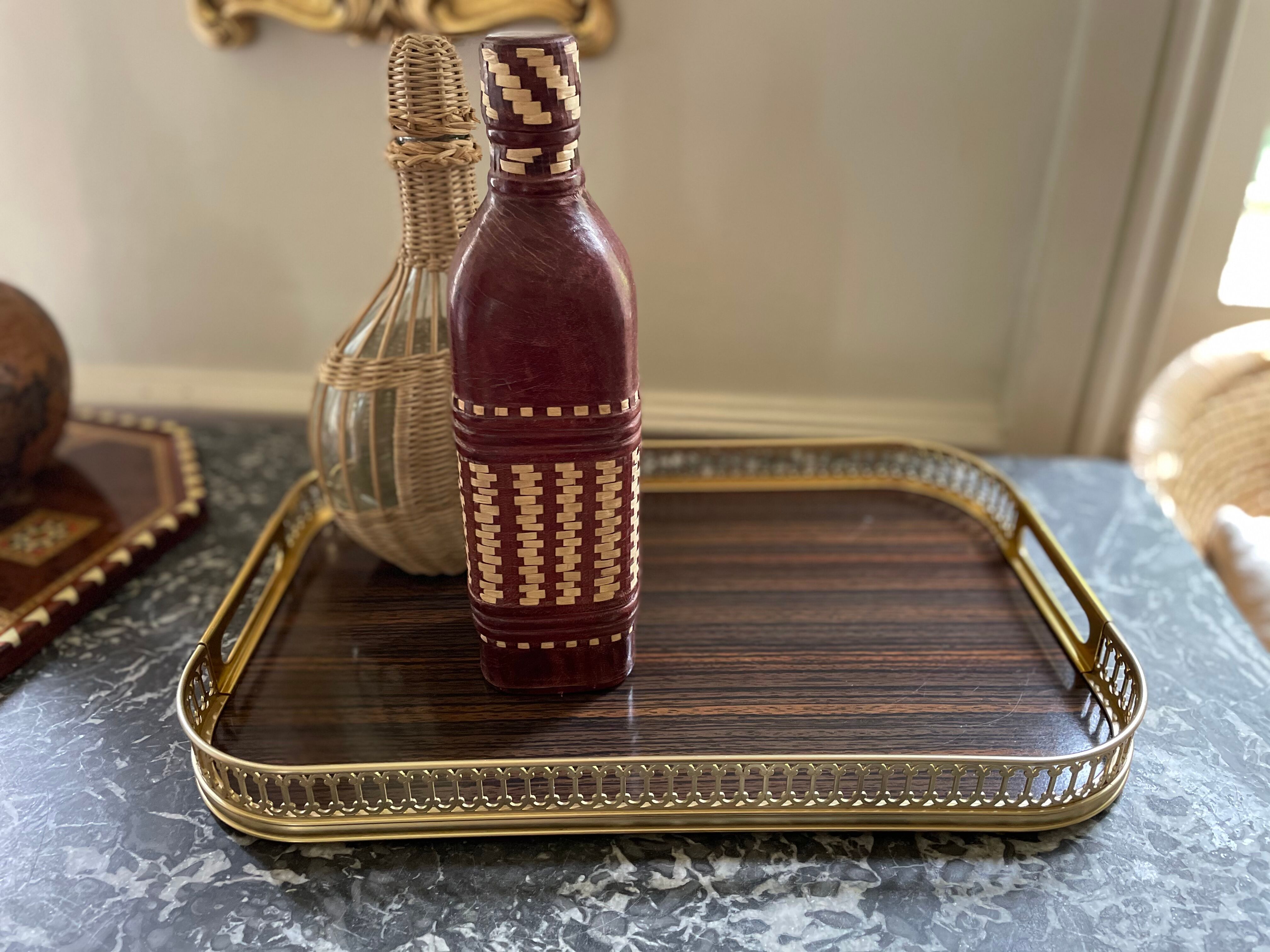 Vintage brass and formica tray 1950s
