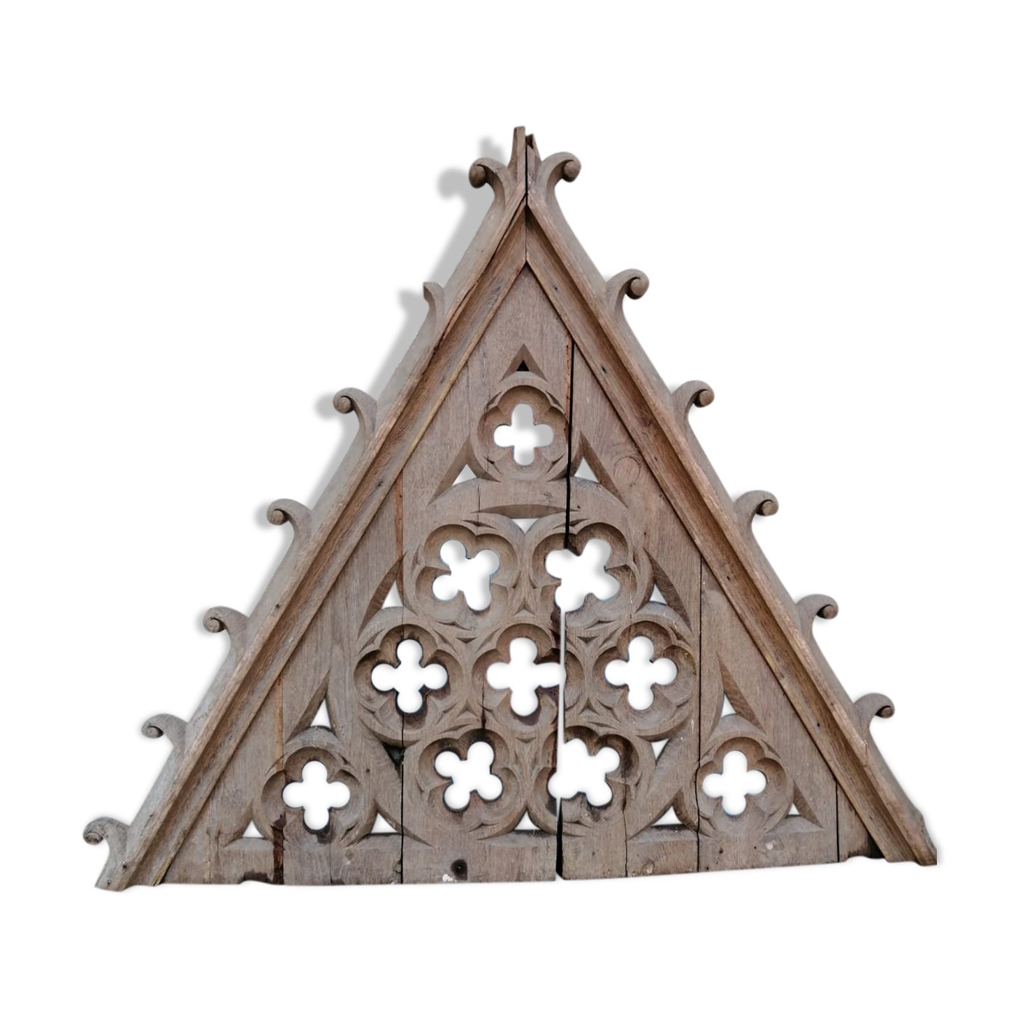 Wooden pediment from a church