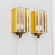 Set of 2 Vitrika Atlantic Wall Lamps in Clear Glass with Brass-Gold Frames