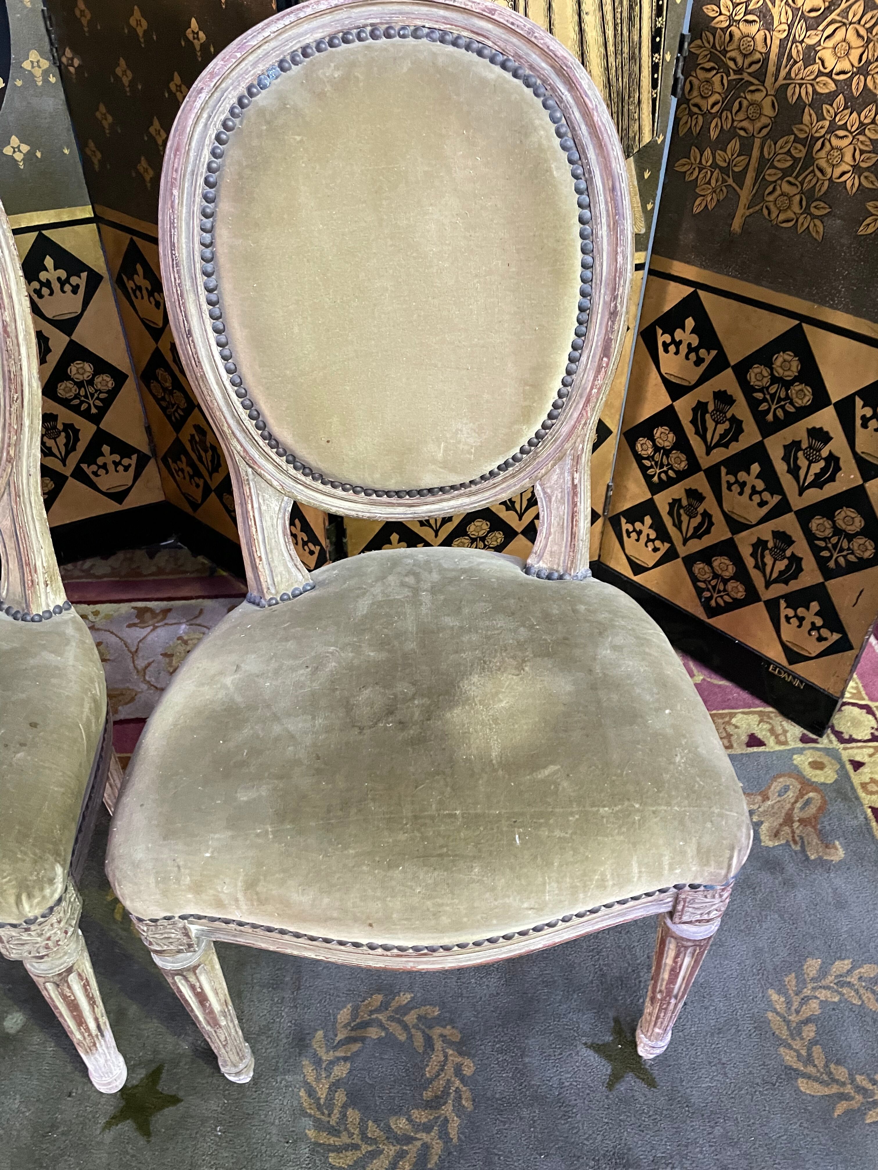 4 chaises médaillons louis xvi 19eme