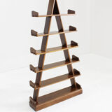Vintage brutalist pyramid shelving unit bookcase