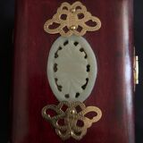 Jewel box, jade, brass, mahogany, china
