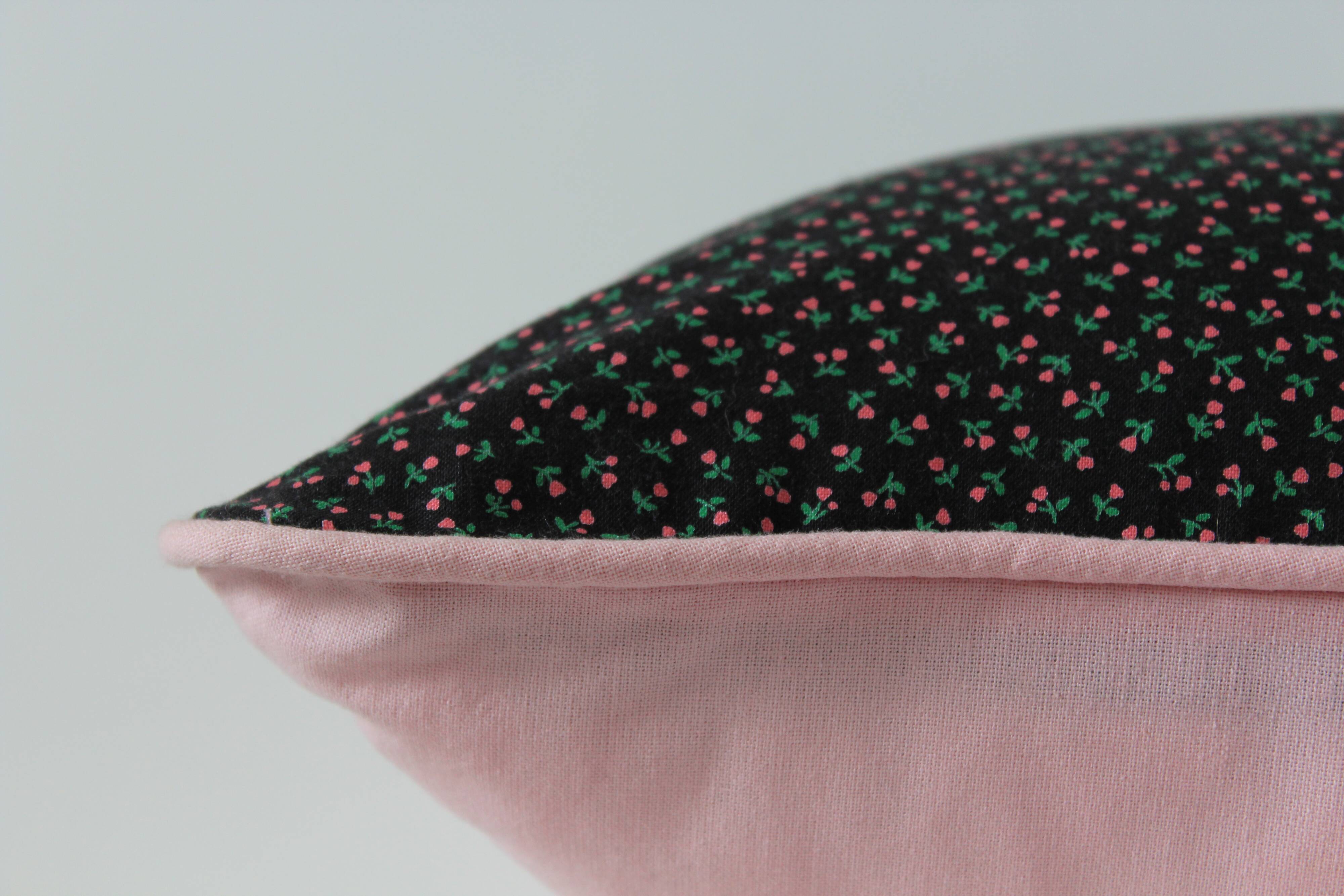 Black and pink liberty square cushion