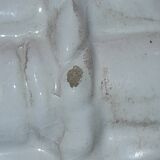 Porte-parapluie vintage italien en céramique blanche style bambou