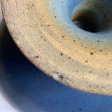 Signed blue stoneware fruit bowl