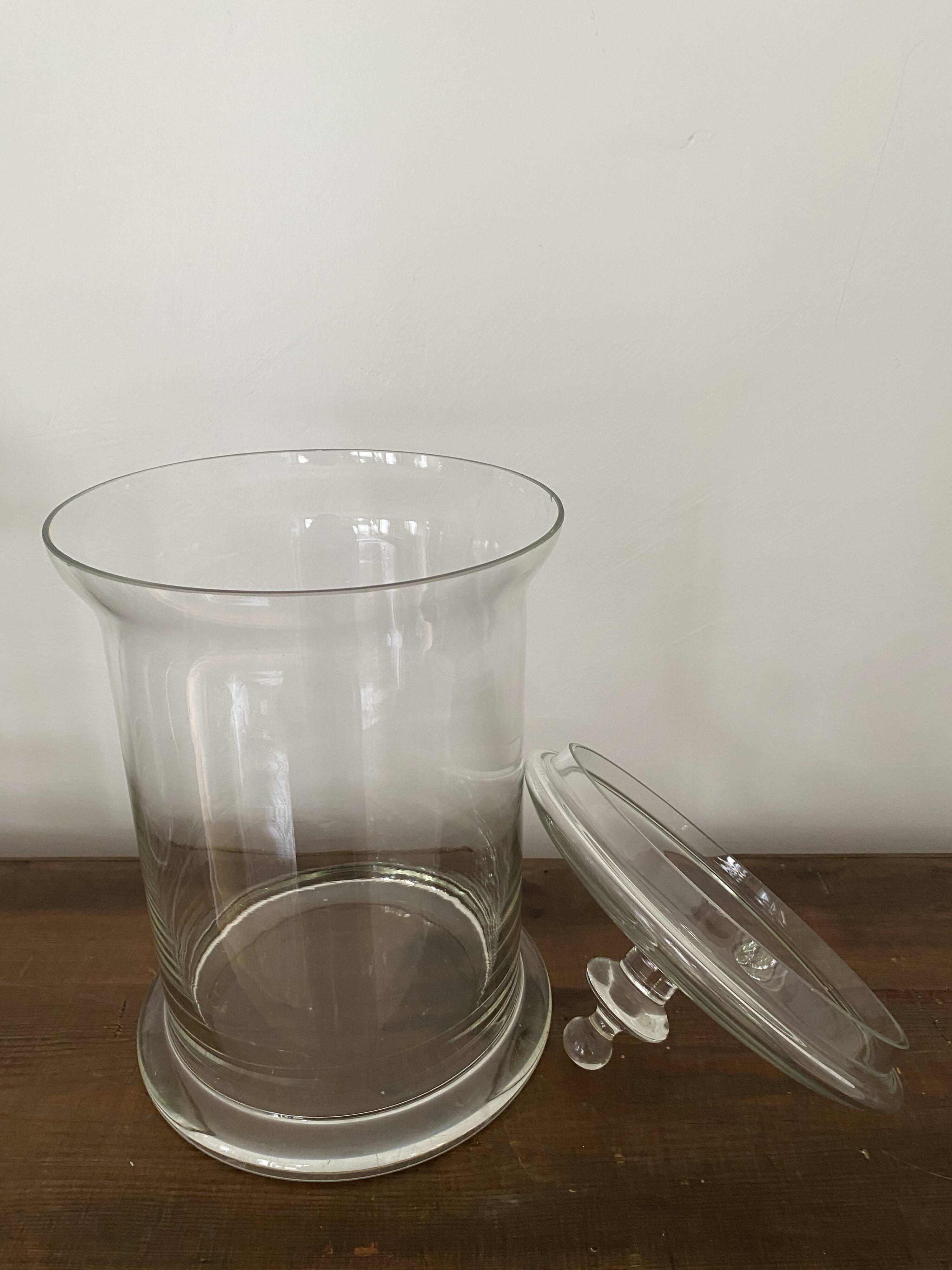 Candy box, pharmacy pot, pot with vintage glass lid Diameter 22.5 cm
