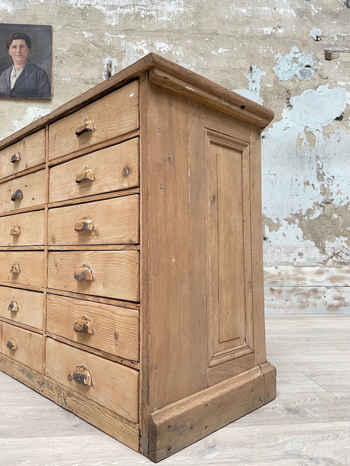 Bank store counter with drawers, circa 1900.