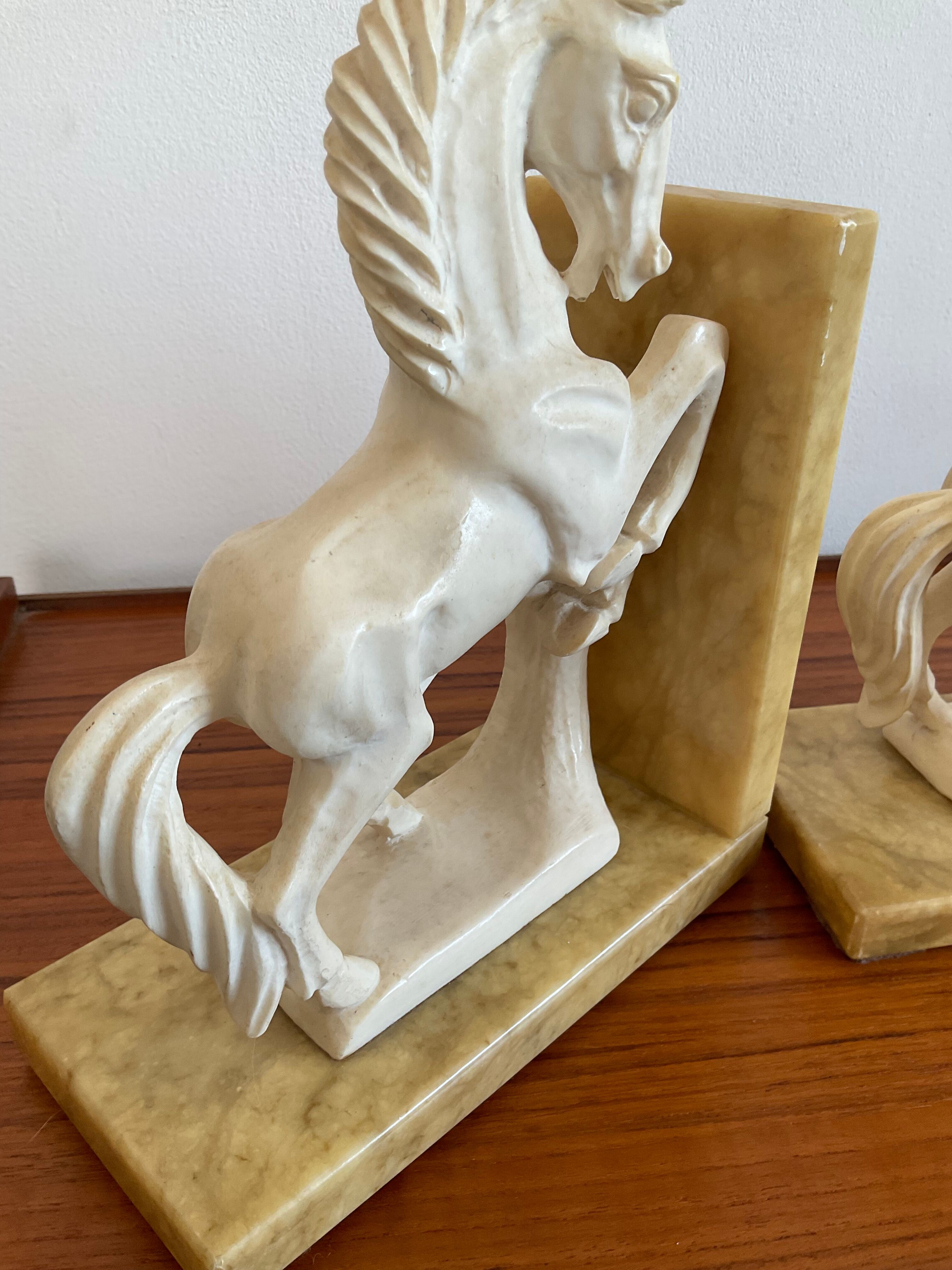 Pair of vintage marble bookends