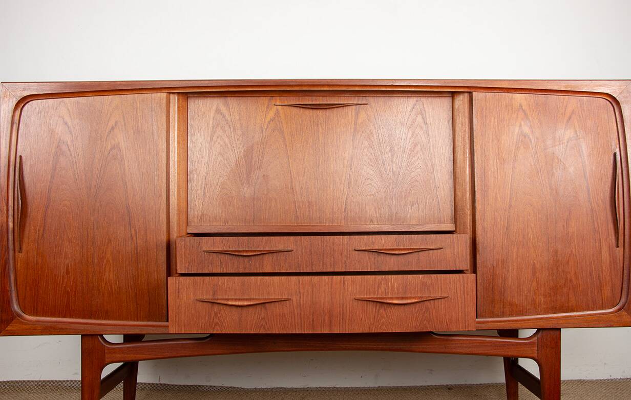 Sideboard, Danish teak Highboard, Ærthoj Jensen and Mølholm Herning 1960