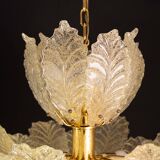 Extraordinary large size gold vintage Murano glass chandelier, 1970