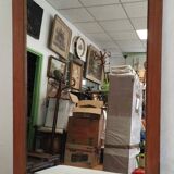 Large rectangular mirror with solid wood frame