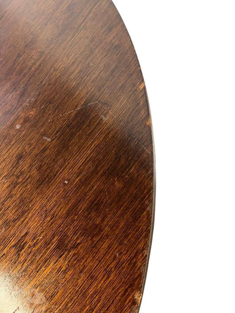 Table bistrot ronde française vintage avec cadre en fonte