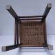 wooden stool with woven plant seat vintage
