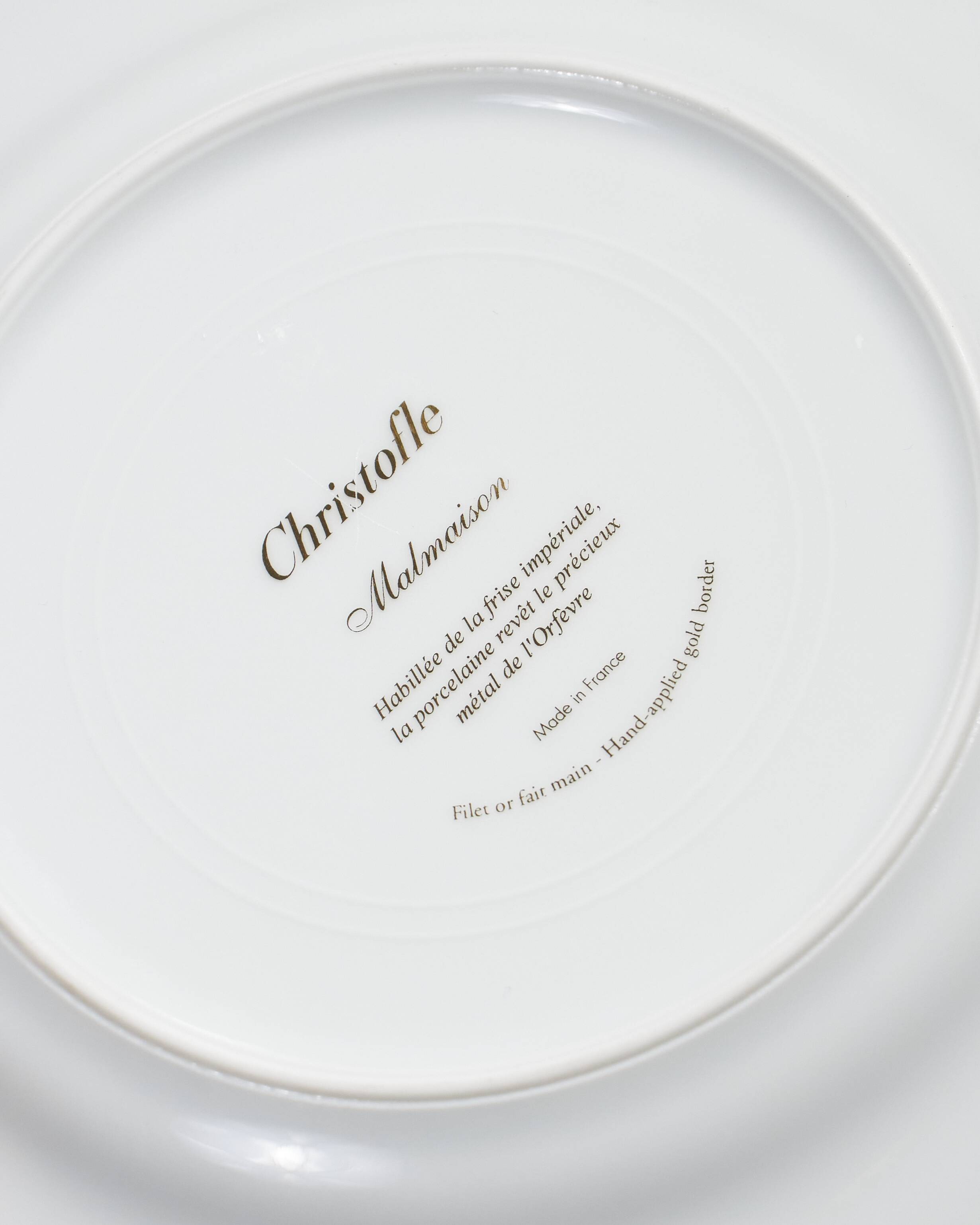 Set of 10 porcelain dessert plates, christofle, 1960s