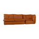 Imitation leather sofa "caramel". Convertible. France, circa 1990