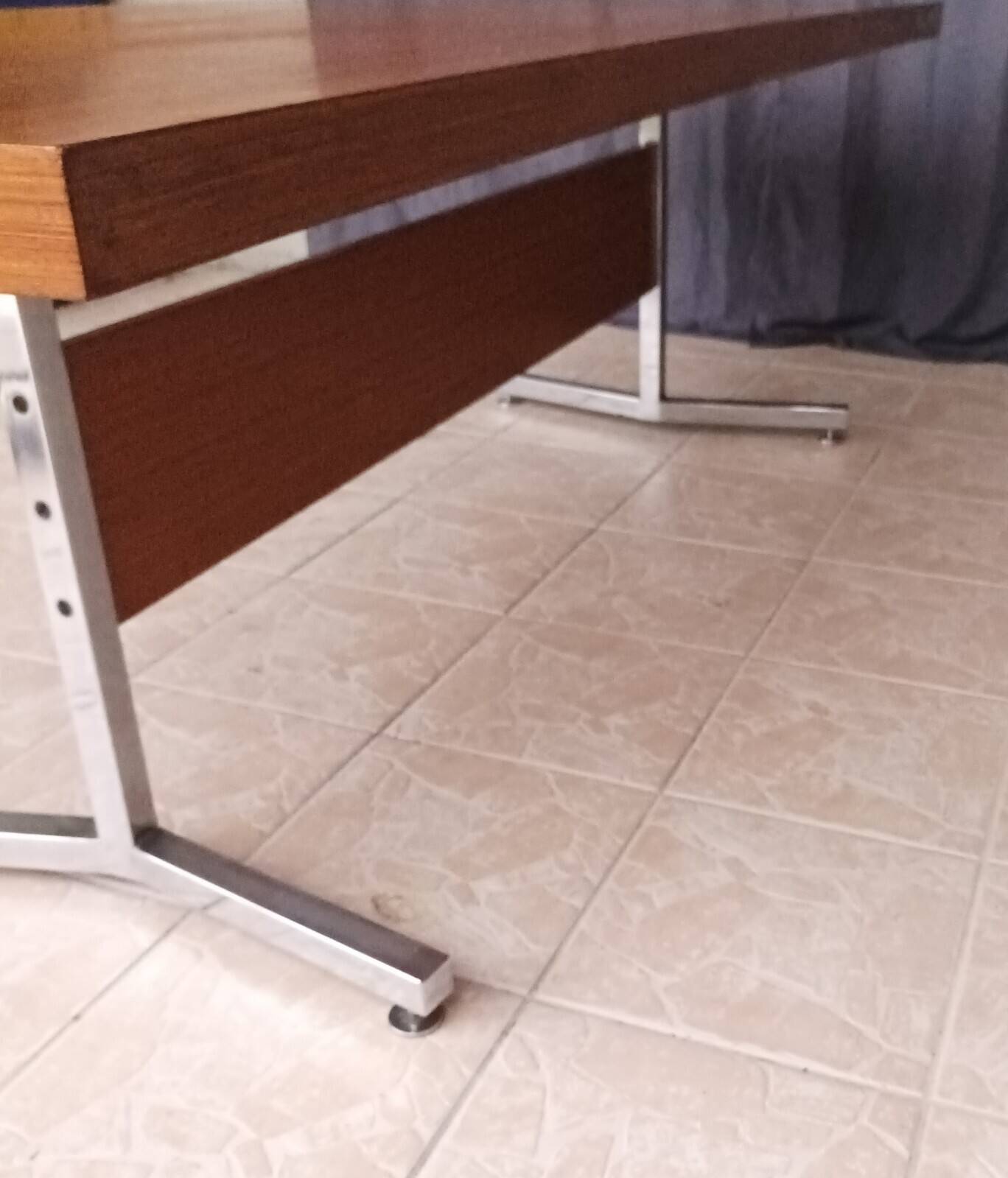 Vintage mahogany desk with chrome metal.