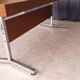 Vintage mahogany desk with chrome metal.