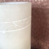 Alabaster lamp with fabric cable and vintage accessories