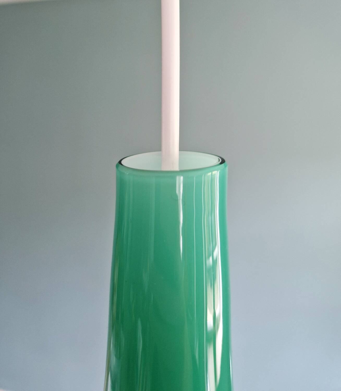 Turquoise Murano glass XXL suspension, Alessandro Pianon, 1960