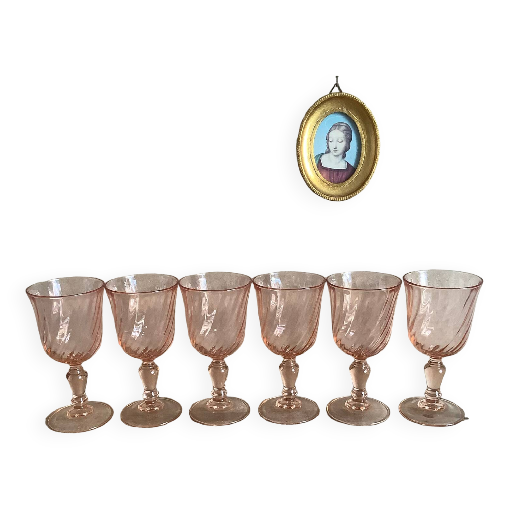 6 verres à vin rosaline