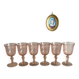 6 verres à vin rosaline