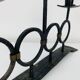 Vintage Brutalist Wrought Iron Triple Candle Holder
