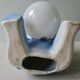 Teddy lamp in ceramic and opaline, 70s