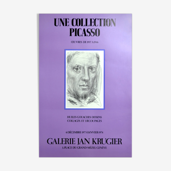 Picasso, affiche originale 1974 - Galerie Jan Krugier, Genève