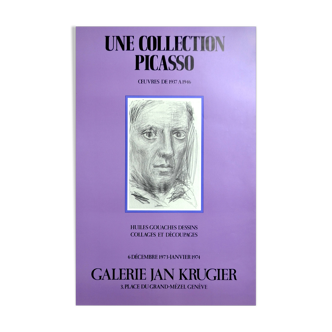 Picasso, affiche originale 1974 - Galerie Jan Krugier, Genève