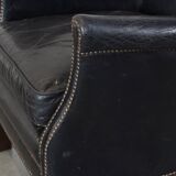 Fauteuil en cuir de vachette noir