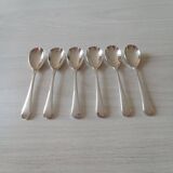 Set of 6 small silver metal spoons