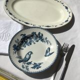 6 Longwy dark blue hollow plates