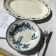 6 Longwy dark blue hollow plates