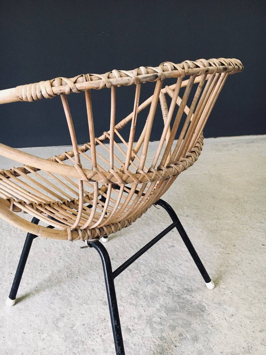 Mid-Century Modern Bamboo Lounge Chair, France, 1950s