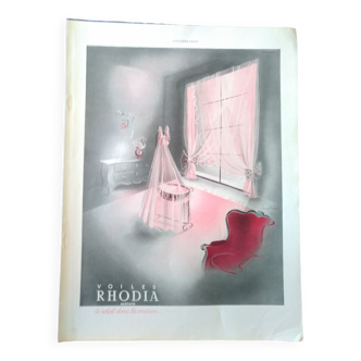 Une publicité papier issue d'une revue d'époque année 1939 : Voiles Rhodia