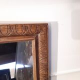 Long rectangular natural wood mirror 30x47cm