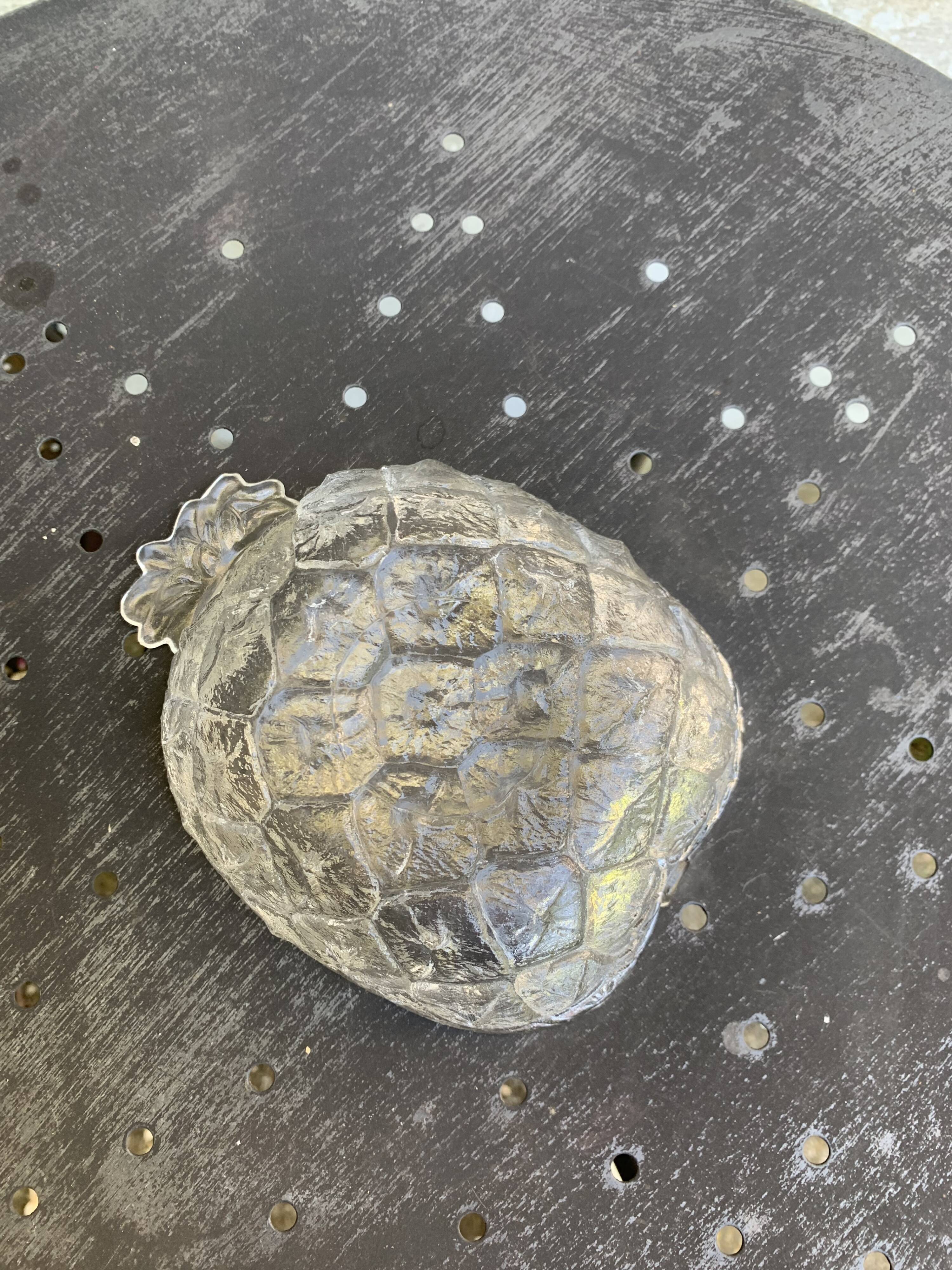 5 vintage transparent molded glass pineapple cups